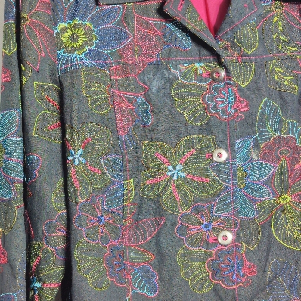 Wearit Black sz  3 Floral Embroidered Jacket - Picture 2 of 7